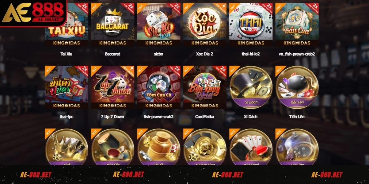 Một số tựa game bài đổi thưởng đáng chú ý tại AE888
